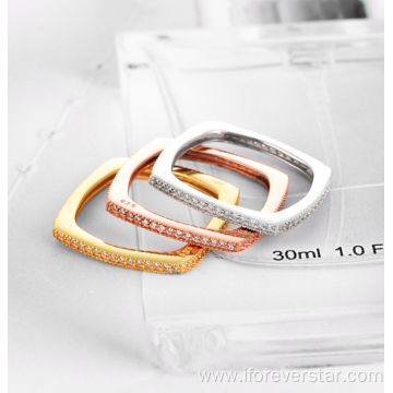 White gold plating trendy ring silver 925